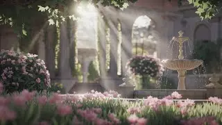 Palace Courtyard Garden - Peaceful Fountain, Birds and Garden Ambience