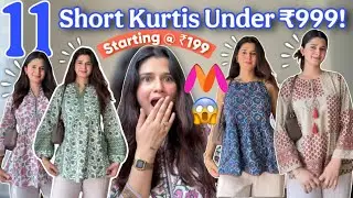 Short Kurtis Starting ₹199/-😍 Myntra Short Kurti Haul! Everything Under ₹999/-😱 || Rupal Yadav