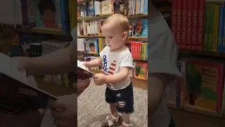 Cute baby reads #babyshorts #baby #cutebaby #cute #steviewonder #babyreads #viral #barnesandnobles