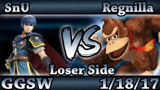 GGSW 16 - SnU (Marth,Cloud) Vs. Regnilla (Donkey Kong) Smash Wii U Loser Side - Smash 4
