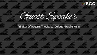 Sunday Service 7th September: Principal Of Regents Theological College Michelle Nunn