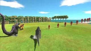 Can 5 Godzillas Break Through 10 Colossal Titans  Animal Revolt Battle Simulator