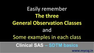 Clinical SAS: SDTM - Easily remember examples of The three general observation classes