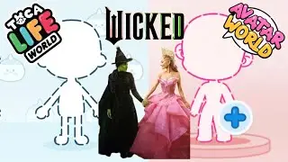 How To Make A Wicked (Glinda , Elphaba) in Toca Boca and Avatar World 🧙💚💖🎀 #tocaboca #avatarworld 