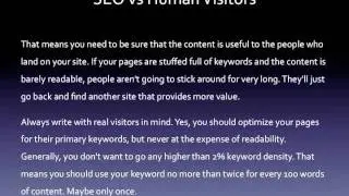 SEO - How To Maximize SEO Without Turning Away Human Visitors