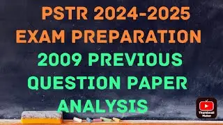 PSTR old question paper 2009 question paperPART 1 #youtubevideo #exampreparection#exam