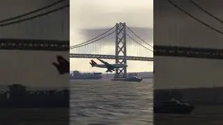Giant Boeing 747 Just Clears the Bridge! #aviation