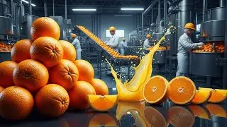 😲 Inside the Orange Factory: From Fresh Oranges to Juicy Perfection! 🍊
