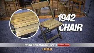 1942 Slatted Wood Folding Chair for Events | Rustic ToughWood Design for Venues & Rentals