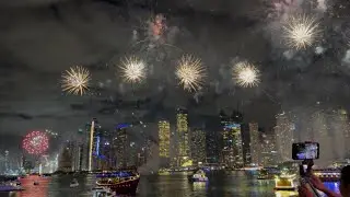 Dubai&rsquo;s incredible fireworks in Bluewaters island #dubai #happynewyear #dubailife #habibi #island 
