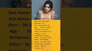 Payal Rajput | 🔥🔥🔥 | Biography #youtubeshorts #shortvideo #trendingshorts #shorts