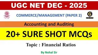 20+ Expected MCQs on Financial Ratios | Accounting & Auditing | UGC NET Commerce & Management Paper2