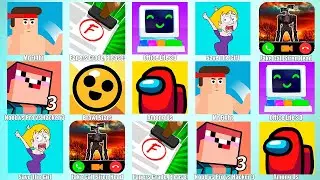 Among Us,Noob vs Pro vs Hacker,Siren Head,Brawl Stars,Save The Girl,Амонг Ас,Сиреноголовый
