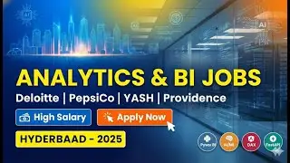 4 New Power BI & Data Analytics Jobs in Hyderabad! 📊 Deloitte, PepsiCo, YASH & Providence
