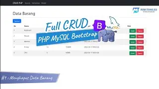 Full CRUD PHP MySQL Bootstrap | 9. Menghapus Data Barang (Delete) Di MySQL