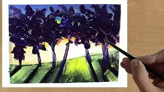 Easy Landscape Painting 12 Paint and Abstract Realistic Landscape in Acrylics #acrylicpainting