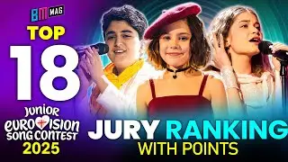 TOP 18 - Jury Ranking with Points - Final Results - Junior Eurovision Song Contest 2025