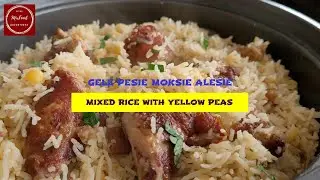 MIXED RICE WITH YELLOW PEAS. GELE PESIE MOKSIE ALESIE