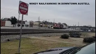 Windy Railfanning in Downtown Austell (Ft. NS, CP, and UP) 1-24-26