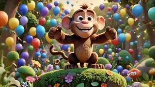 Max Monkey Sings and Jumps | Monkey Song for Kids | Action Rhymes and Learning Songs