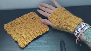 Cable Fingerless Gloves Tutorial PART 1 Learn How to Knit k4b k4f Rib Stitch Free Knitting beginner