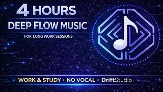 Deep Flow Ambient for Long Work Sessions｜長時間專注工作背景音樂｜No Vocal｜DriftStudio