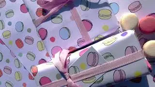 Macaron and Gift Tags Wrapping Paper