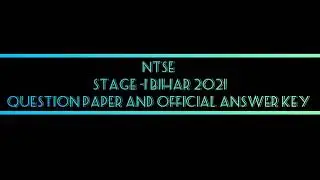 NTSE stage- 1 bihar 2021 question paper and answer key || Bihar ntse || Link in description