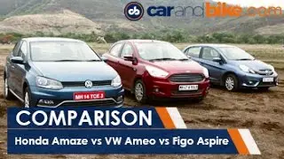 Honda Amaze vs VW Ameo vs Figo Aspire In Comparison - NDTV CarAndBike