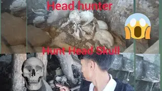 Hunt heads skull inside a huge rock cave / head hunters #Headhunters #headskull #skull #cave #video
