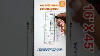 New 16 X 45 House Plan Design 720 Sqft / 80 Gaj New 2024 Home Design 67 sqm home (S NO 2504)