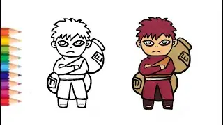 How to draw and colour gaara from naruto🏺
