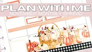 Plan With Me | Big November Monthly Big Happy Planner Spread | Fall Pumpkins