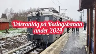 Veterantåg på Roslagsbanan utmed banan under 2024