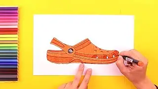 How to draw Crocs clogs / sandals