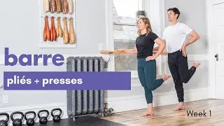 The Barre Class | 30 mins | Introduction to Push-ups + Pli&eacute;s |  Follow along #workout