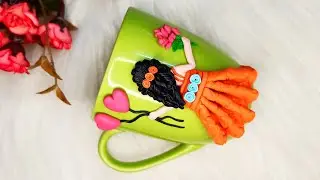 polymer clay mug tutorial for beginners | polymer clay mug | polymer clay mug tutorial #polymerclay