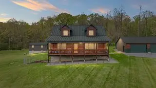 SOLD | Custom Log Home with Blue Ridge Mountain Views | Bentonville, VA