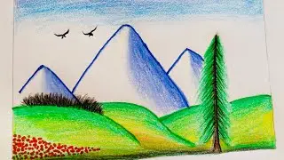 How To Draw A Mountain 🏔 Landscape