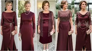 Rich Wine Satin Mother of the Bride Dresses| Luxe Burgundy Gown Lookbook 2025 for Modern Bride's Mom