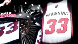 ALONZO MOURNINGS JERSEY RETIREMENT CEREMONY, MIAMI HEAT vs MAGIC