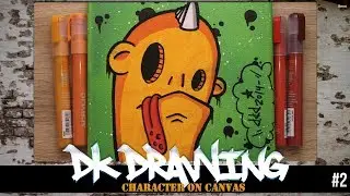 How to draw a graffiti character on canvas #2