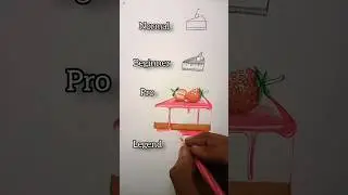 Cake 🍰 Drawing Sketch Art normal vs legend #cake #drawing #sketch #art #artshorts #easydrawing