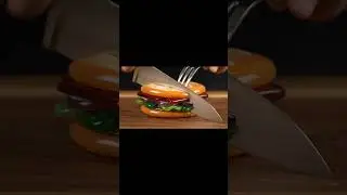 ASMR &ndash; Cutting a glass kebab sandwich