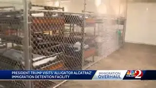 Inside 'Alligator Alcatraz': Trump tours Florida's controversial ICE facility