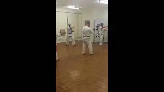 Sensei Carl Sullivan performing Tameshiwari.