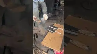 #Traditional Blacksmithing Craftsmanship# Hand-Forged Bone Cleaver