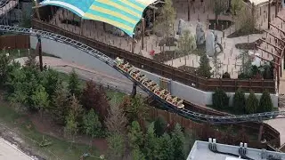 Aerial video of testing of Hiccup's Winged Gliders roller coaster
