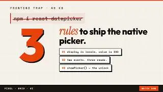 Native Date Picker (HTML): The 40KB Library You Don't Need