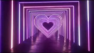Neon Heart Tunnel VJ Loop &mdash; Hypnotic Valentine Visuals - 4K Love Background (no sound)